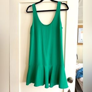 Amanda Uprichard Women's Scoop Neck Sleeveless Tiered Mini Dress Green Size S